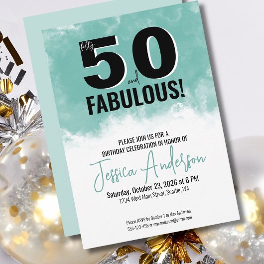 Invitation Fête du 50e anniversaire de l'aquarelle moderne