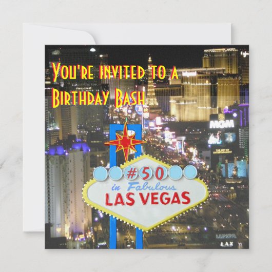 Invitation Fête du 50e anniversaire de Las Vegas (Devant)