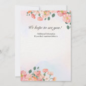 Invitation Fête du 50e anniversaire de l'élégante florale fém (Dos)