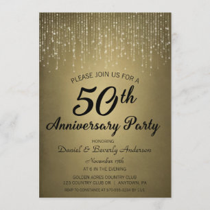 Invitation Fête du 50e Anniversaire de Mariage de Noces d'Or