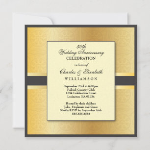 Invitation Fête du 50e Anniversaire de Mariage Elegant Photo