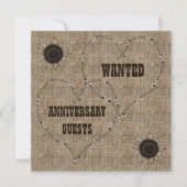 Invitation Fête du 50e anniversaire de mariage en burlap déco (Devant)