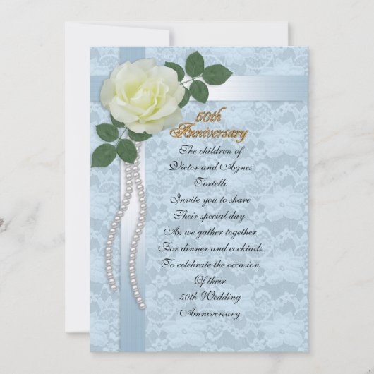 Invitation fête du 50e anniversaire de mariage pour parents b (Devant)