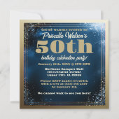 Invitation Fête du 50e anniversaire de Sparkling Blue and Gol (Devant)