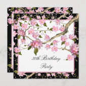 Invitation Fête du 50e anniversaire des femmes en fleurs de c (Devant / Derrière)