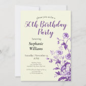 Invitation Fête du 50e anniversaire des femmes Fleurs sauvage (Devant)