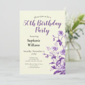 Invitation Fête du 50e anniversaire des femmes Fleurs sauvage (Debout devant)