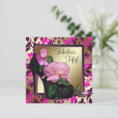 Invitation Fête du 50e anniversaire des femmes rose chaud (Debout devant)