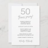 Invitation Fête du 50e anniversaire des hommes modernes Silve (Devant)