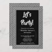 Invitation Fête du 50e anniversaire du Black White moderne (Devant / Derrière)