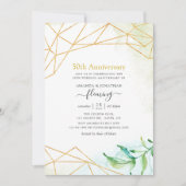 Invitation Fête du 50e anniversaire du Mariage en cristal géo (Devant)