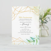 Invitation Fête du 50e anniversaire du Mariage en cristal géo (Debout devant)