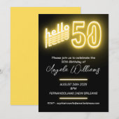 Invitation Fête du 50e anniversaire du Neon moderne (Devant / Derrière)