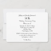 Invitation Fête du 50e Anniversaire Elégant Broderie Florale  (Dos)