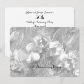 Invitation Fête du 50e Anniversaire Elégante Fleur de Dentell (Devant / Derrière)