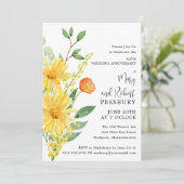 Invitation Fête du 50e Anniversaire Fleurs Jaunes (Debout devant)