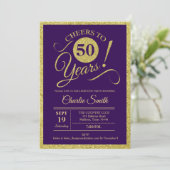Invitation Fête du 50e anniversaire - Gold Purple N'IMPORTE Q (Debout devant)