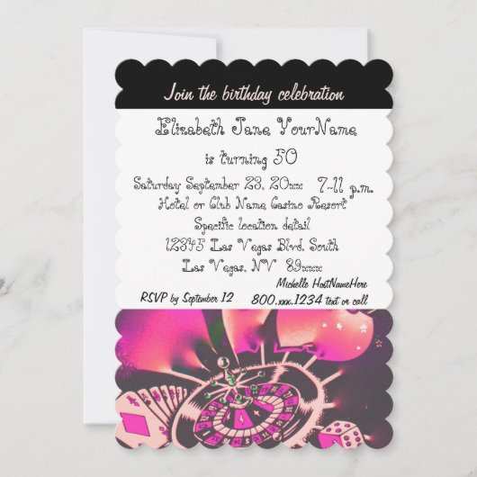 Invitation Fête du 50e anniversaire Las Vegas (Devant)