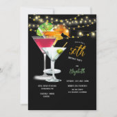 Invitation Fête du 50e anniversaire, Lunettes de cocktail & G (Devant)