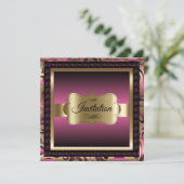 Invitation Fête du 50e anniversaire | Métal rose et or (Debout devant)