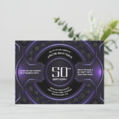 Invitation Fête du 50e anniversaire moderne Black Purple (Debout devant)