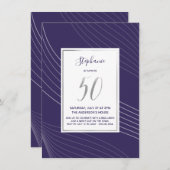 Invitation Fête du 50e anniversaire moderne, simple et élégan (Devant / Derrière)