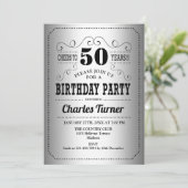 Invitation Fête du 50e anniversaire - Noir d'argent (Debout devant)