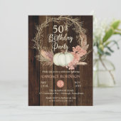 Invitation Fête du 50e anniversaire - Pampas Rustique Citroui (Debout devant)