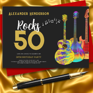 Invitation Fête du 50e anniversaire Rock and Roll