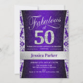 Invitation Fête du 50e anniversaire - Silver Purple (Devant)