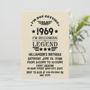 Invitation Fête du 50e anniversaire vintage