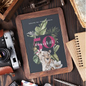 Invitation Fête du 50e anniversaire Wild Jungle Leopard Rose