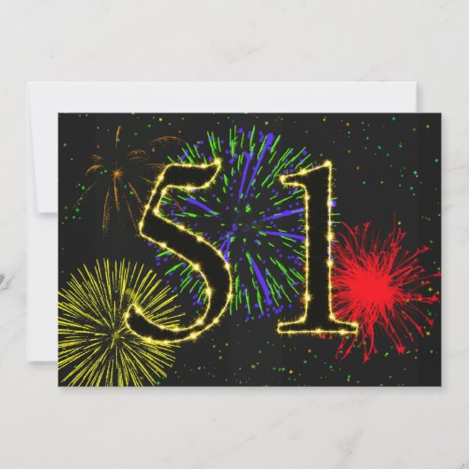 Invitation Fête du 51e anniversaire invitez (Devant)