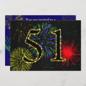 Invitation Fête du 51e anniversaire invitez (Devant / Derrière)