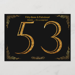 Invitation Fête du 53e anniversaire, Style Gatsby, parties sc