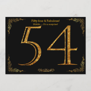Invitation Fête du 54e anniversaire, Style Gatsby, parties sc