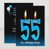 Invitation Fête du 55e anniversaire (Devant / Derrière)