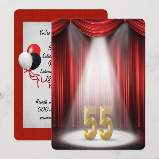 Invitation Fête du 55e anniversaire (Devant / Derrière)