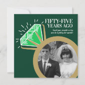 Invitation Fête du 55e anniversaire bague émeraude or deux ph (Devant)