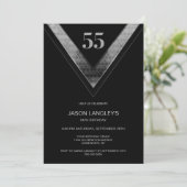 Invitation Fête du 55e anniversaire de l'argent noir moderne (Debout devant)