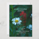 Invitation Fête du 55e Anniversaire de Mariage Noms Fleur de  (Devant)