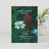 Invitation Fête du 55e Anniversaire de Mariage Noms Fleur de  (Debout devant)