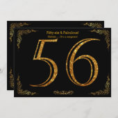 Invitation Fête du 56e anniversaire, Style Gatsby, parties sc (Devant / Derrière)