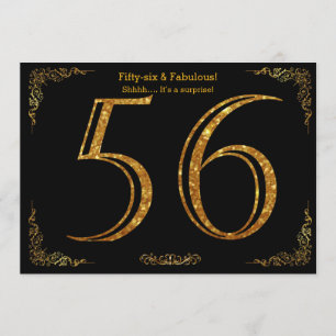 Invitation Fête du 56e anniversaire, Style Gatsby, parties sc