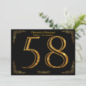 Invitation Fête du 58e anniversaire, Style Gatsby, parties sc (Debout devant)
