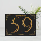 Invitation Fête du 59e anniversaire, styl Gatsby, parties sci (Debout devant)