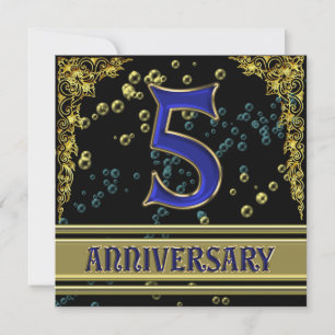 Invitation Fête du 5e anniversaire de Black and Gold