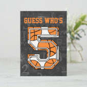 Invitation Fête du 5e anniversaire du basket-ball Chalkboard (Debout devant)