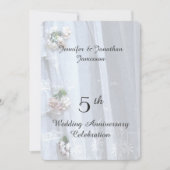 Invitation Fête du 5ème anniversaire de mariage, dentelle anc (Devant)