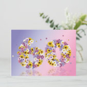 Invitation Fête du 60e anniversaire, avec des lettres fleurie (Debout devant)